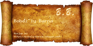 Bobály Barna névjegykártya