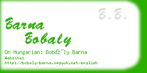 barna bobaly business card